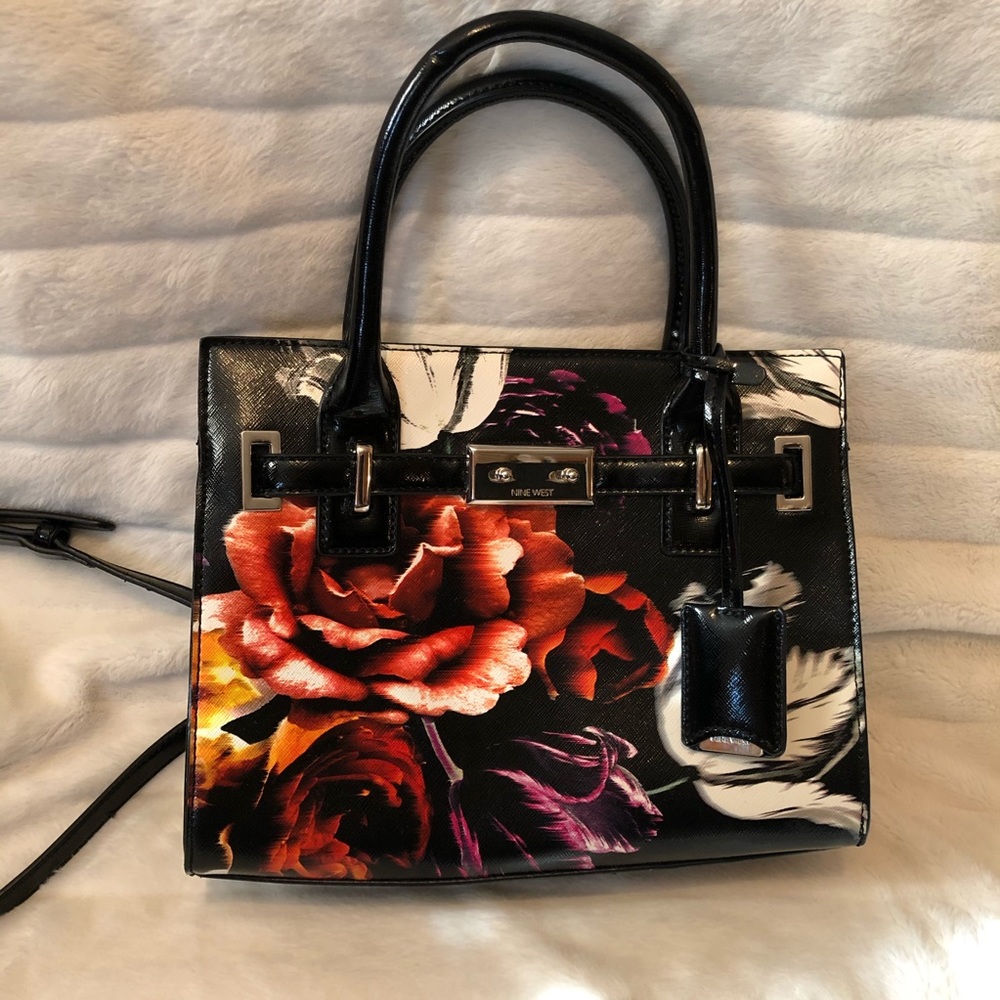 Nine West Black Floral Purse
